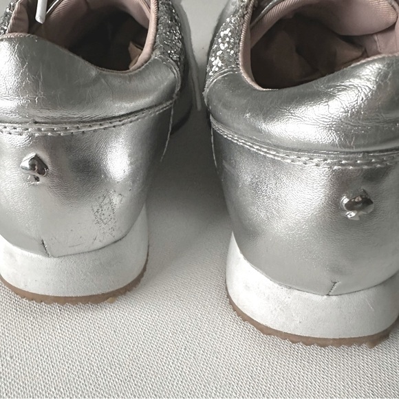 Kate Spade Felicia Glitter Sneakers Womens 5 Silver Leather - Picture 10 of 16